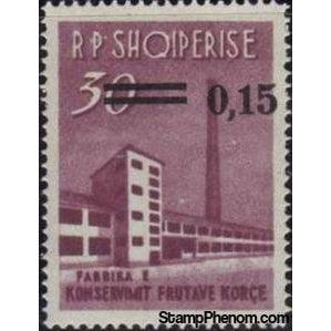 Albania 1965 ‭Fruit canning plant surcharged new value and 2 bars, 0.15-Stamps-Albania-StampPhenom