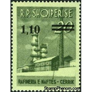 Albania 1965 Oil Refinery surcharged new value and 2 bars-Stamps-Albania-StampPhenom