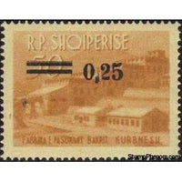 Albania 1965 Tannery surcharged new value and 2 bars-Stamps-Albania-StampPhenom