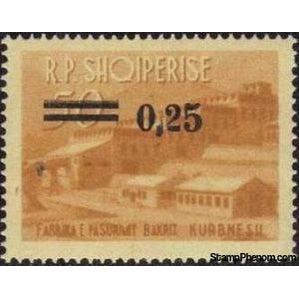 Albania 1965 Tannery surcharged new value and 2 bars-Stamps-Albania-StampPhenom