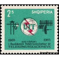 Albania 1965 Telegraph Pole, ITU Emblem, Antenna System-Stamps-Albania-StampPhenom