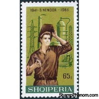 Albania 1966 Steel worker and blast furnace-Stamps-Albania-StampPhenom