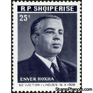 Albania 1968 Enver Hoxha, communist leader of Albania-Stamps-Albania-StampPhenom