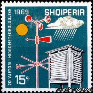 Albania 1969 Weather Station, Cloud and Sun-Stamps-Albania-StampPhenom