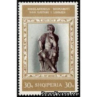 Albania 1975 Lorenzo de' Medici (c. 1530), sculpture by Michelangelo-Stamps-Albania-StampPhenom