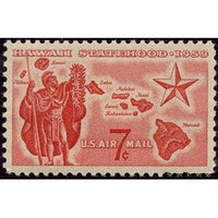 United States of America 1959 Alii Warrior, Map of Hawaii, & Star of Statehood