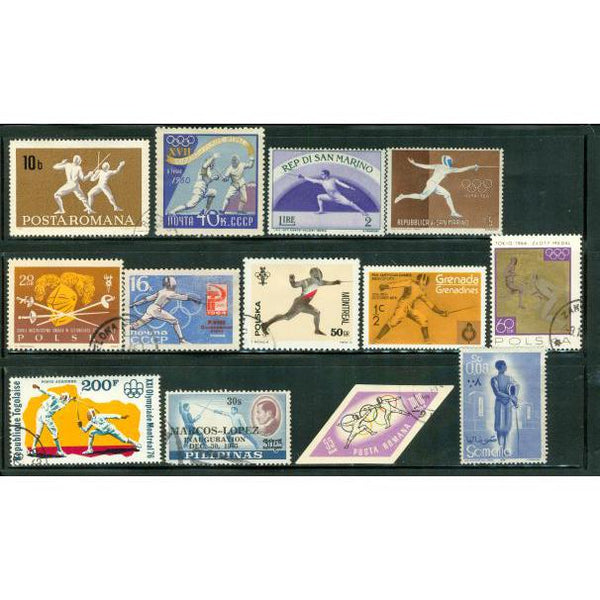 All Different Fencing Lot 2 , 13 stamps