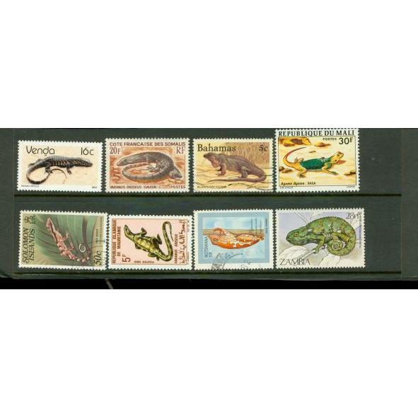 All Different Reptiles Lot 2 , 8 stamps