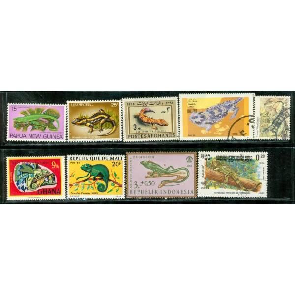 All Different Reptiles Lot 2 , 9 stamps