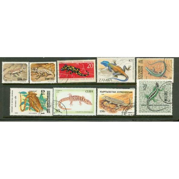 All Different Reptiles Lot 3 , 9 stamps