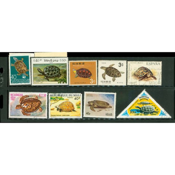 All Different Turtles , 9 stamps