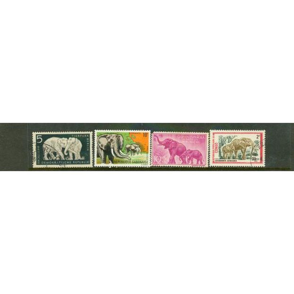 All Different Elephants , 4 stamps Lot 2 - All Different Elephants , 4 stamps Lot 2