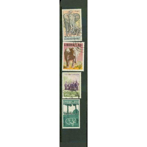 All Different Elephants , 4 stamps Lot 5 - All Different Elephants , 4 stamps Lot 5