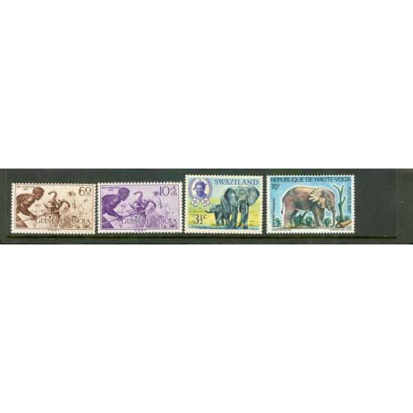 All Different Elephants , 4 stamps Lot 6 - All Different Elephants , 4 stamps Lot 6