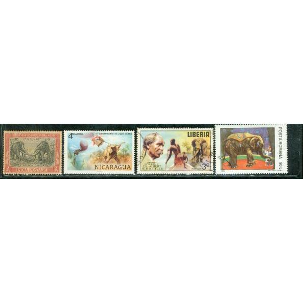 All Different Elephants , 4 stamps - All Different Elephants , 4 stamps