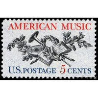 United States of America 1964 American Music - Lute, Horn, Laurel, Oak, and Music Score