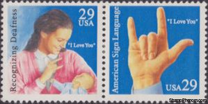 United States of America 1993 American Sign Language Pair