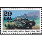 United States of America 1993 Amphibious landing craft on beach (Sicily attacked by Allied