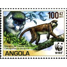 Angola 2011 Endangered Species of Apes - Cercopithecus ascanius-Stamps-Angola-StampPhenom
