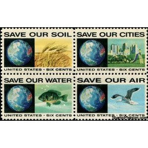 United States of America 1970 Anti Pollution Block of 4