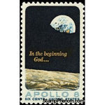 United States of America 1969 Apollo 8- Moon surface and Earth