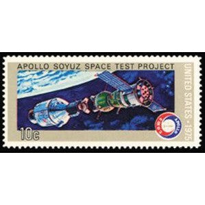 United States of America 1975 Apollo Soyuz before Link-Up, Earth, and Project Emblem