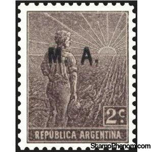 Argentina 1911 Agricultural workman, ovpt. “M.A.”