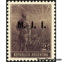 Argentina 1911 Agricultural workman, ovpt. "M.J.I."