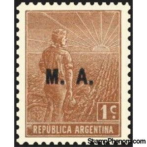 Argentina 1912 Agricultural workman, ovpt. “M.A.”