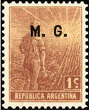 Argentina 1912 Agricultural workman, ovpt. "M.G."