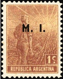 Argentina 1912 Agricultural workman, ovpt. "M.I."