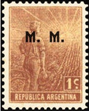 Argentina 1912 Agricultural workman, ovpt. “M.M.”