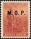 Argentina 1912 Agricultural workman, ovpt. “M.O.P.”