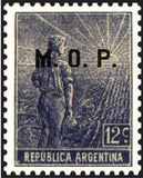 Argentina 1912 Agricultural workman, ovpt. “M.O.P.”