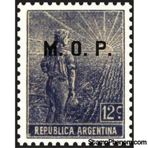 Argentina 1912 Agricultural workman, ovpt. “M.O.P.”