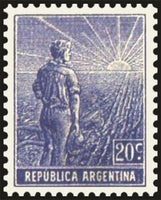 Argentina 1912 Agricultural workman - perf. 13¼x12½