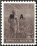 Argentina 1915 Agricultural workman, ovpt. “M.A.”