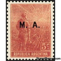 Argentina 1915 Agricultural workman, ovpt. “M.A.”