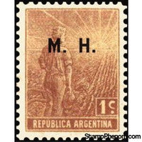 Argentina 1915 Agricultural workman, ovpt. “M.H.”