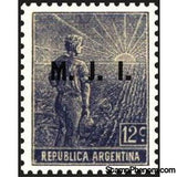 Argentina 1915 Agricultural workman, ovpt. "M.J.I."