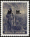 Argentina 1915 Agricultural workman, ovpt. "M.M."