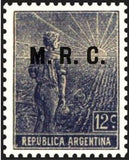 Argentina 1915 Agricultural workman, ovpt. “M.R.C..”