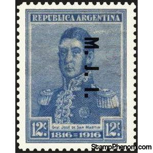 Argentina 1916 Centenary of Declaration of Independence, ovpt. “M.J.I.”