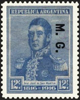 Argentina 1916 Centenary of Declaration of Indipendence, ovpt. "M.G."