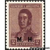 Argentina 1917 José Francisco de San Martín (1778-1850), ovpt. "M.H."