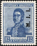 Argentina 1917 José Francisco de San Martín (1778-1850), ovpt. " M.J.I."