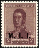 Argentina 1917 José Francisco de San Martín (1778-1850), ovpt. " M.J.I."