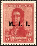 Argentina 1917 José Francisco de San Martín (1778-1850), ovpt. " M.J.I."