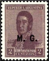 Argentina 1917 Josè Francisco de San Martin, ovpt. “M.G.”