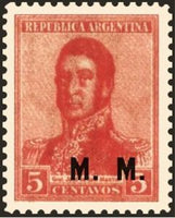 Argentina 1917 Josè Francisco de San Martin, ovpt. “M.M.”